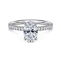 Gabriel & Co 9X6 Engagement Ring 14K White Gold Classic ER16620O6W44JJ