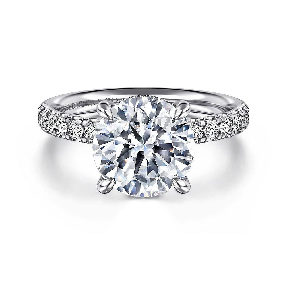 Gabriel & Co 9 Engagement Ring 14K White Gold Classic ER16621R12W44JJ