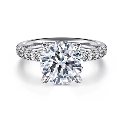 Gabriel & Co 9 Engagement Ring 14K White Gold Classic ER16621R12W44JJ
