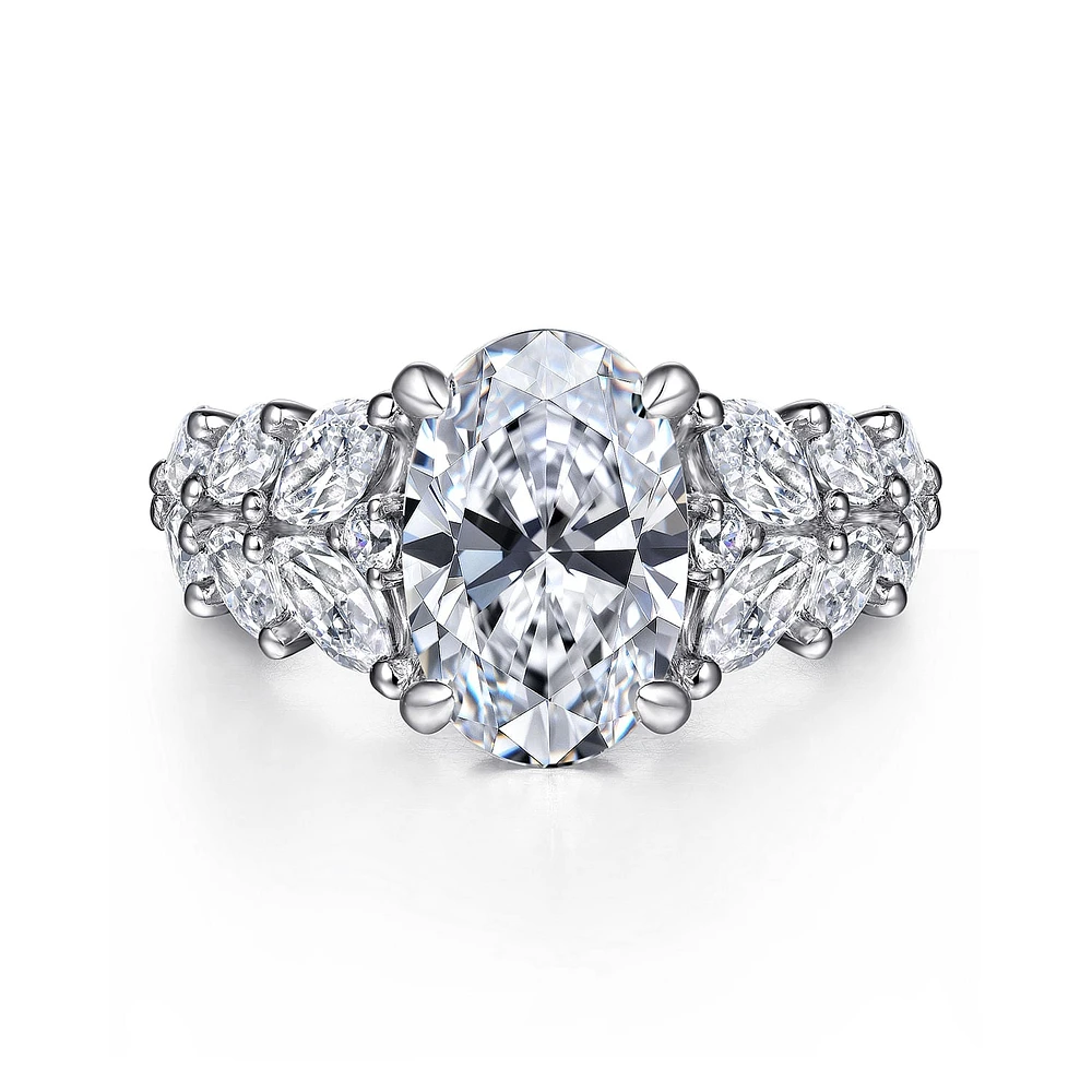 Gabriel & Co 11.5X7.5 Engagement Ring 14K White Gold Starlight ER16641O12W44JJ