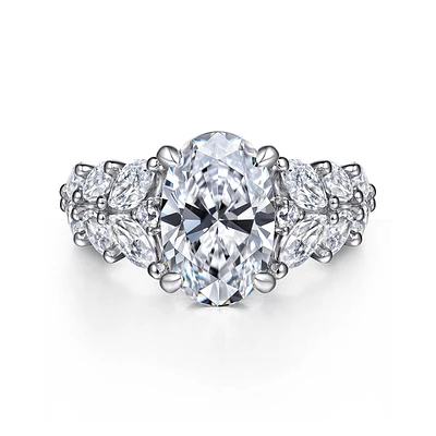 Gabriel & Co 11.5X7.5 Engagement Ring 14K White Gold Starlight ER16641O12W44JJ