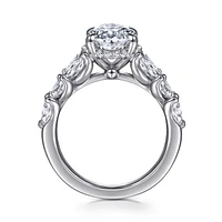 Gabriel & Co 11.5X7.5 Engagement Ring 14K White Gold Starlight ER16641O12W44JJ