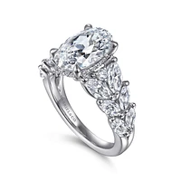 Gabriel & Co 11.5X7.5 Engagement Ring 14K White Gold Starlight ER16641O12W44JJ