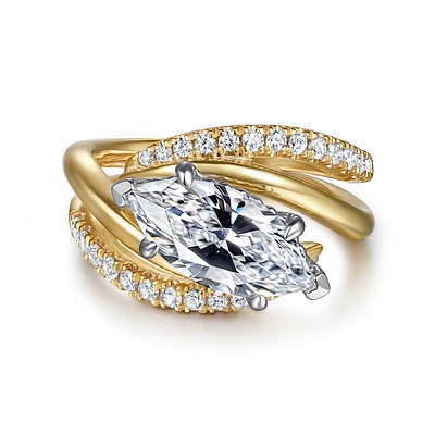Gabriel & Co 13X6.5 Engagement Ring 14K Gold Contemporary ER16643M8M44JJ