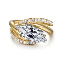 Gabriel & Co 13X6.5 Engagement Ring 14K Gold Contemporary ER16643M8M44JJ