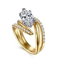 Gabriel & Co 13X6.5 Engagement Ring 14K Gold Contemporary ER16643M8M44JJ