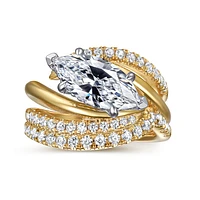 Gabriel & Co 13X6.5 Engagement Ring 14K Gold Contemporary ER16643M8M44JJ