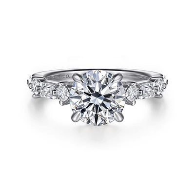 Gabriel & Co 8 Engagement Ring 14K White Gold Starlight ER16664R8W44JJ