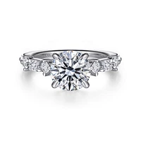 Gabriel & Co 8 Engagement Ring 14K White Gold Starlight ER16664R8W44JJ