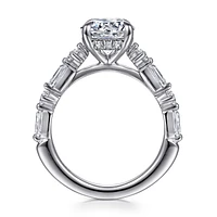Gabriel & Co 8 Engagement Ring 14K White Gold Starlight ER16664R8W44JJ