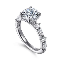 Gabriel & Co 8 Engagement Ring 14K White Gold Starlight ER16664R8W44JJ