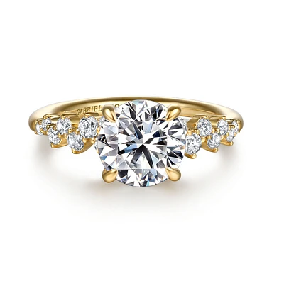 Gabriel & Co 8 Engagement Ring 14K Yellow Gold Starlight ER16665R8Y44JJ