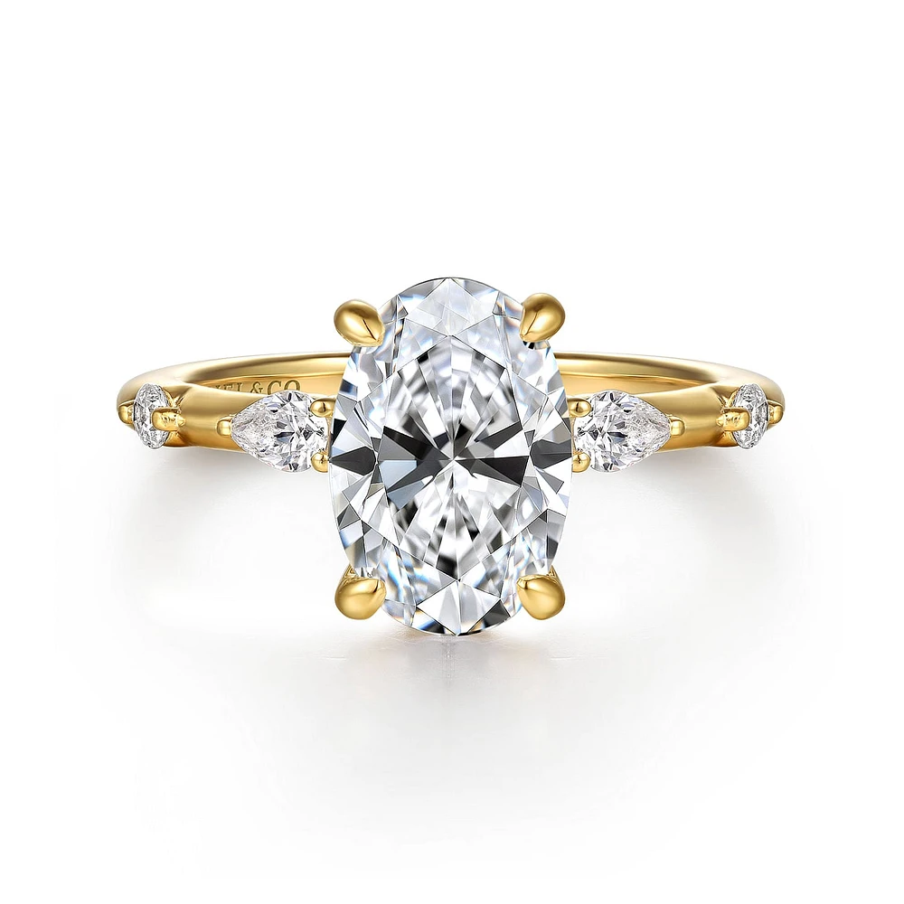 Gabriel & Co 10.5X7 Engagement Ring 14K Yellow Gold Starlight ER16666O8Y44JJ