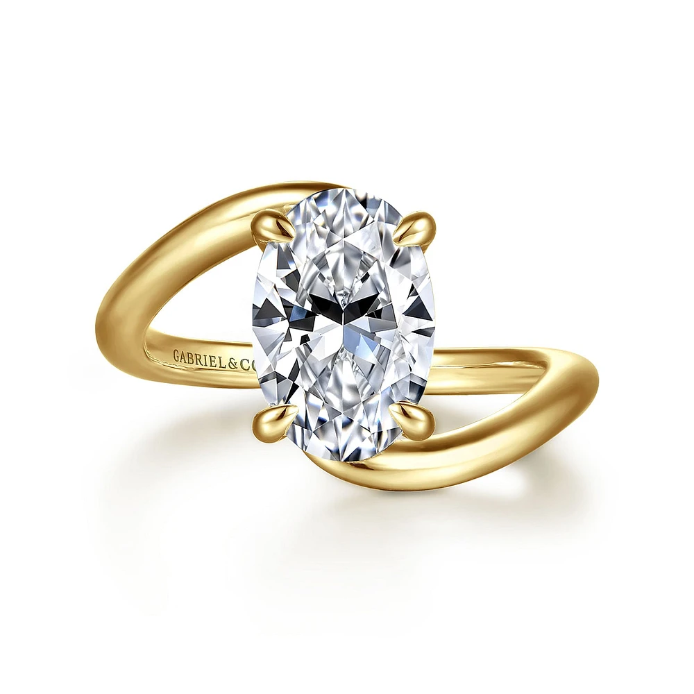 Gabriel & Co 10.5X7 Engagement Ring 14K Yellow Gold Bujukan ER16667O8Y44JJ