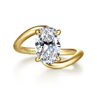Gabriel & Co 10.5X7 Engagement Ring 14K Yellow Gold Bujukan ER16667O8Y44JJ