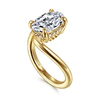 Gabriel & Co 10.5X7 Engagement Ring 14K Yellow Gold Bujukan ER16667O8Y44JJ
