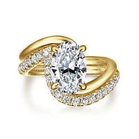 Gabriel & Co 10.5X7 Engagement Ring 14K Yellow Gold Bujukan ER16667O8Y44JJ
