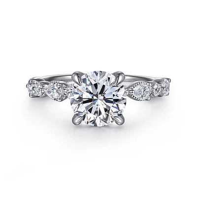 Gabriel & Co 8 Engagement Ring 14K White Gold Victorian ER16672R8W44JJ