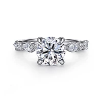 Gabriel & Co 8 Engagement Ring 14K White Gold Victorian ER16672R8W44JJ