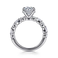 Gabriel & Co 8 Engagement Ring 14K White Gold Victorian ER16672R8W44JJ