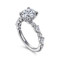 Gabriel & Co 8 Engagement Ring 14K White Gold Victorian ER16672R8W44JJ