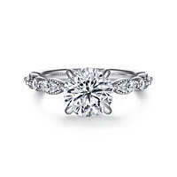Gabriel & Co 8 Engagement Ring 14K White Gold Victorian ER16673R8W44JJ