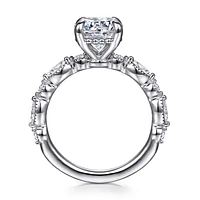 Gabriel & Co 8 Engagement Ring 14K White Gold Victorian ER16673R8W44JJ