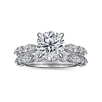 Gabriel & Co 8 Engagement Ring 14K White Gold Victorian ER16673R8W44JJ