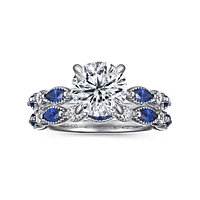Gabriel & Co 8 Engagement Ring 14K White Gold Victorian ER16673R8W44SA