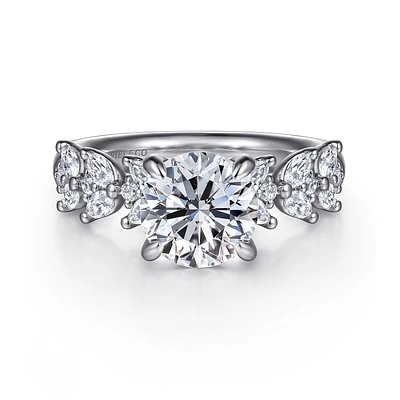 Gabriel & Co 8 Engagement Ring 14K White Gold Starlight ER16681R8W44JJ