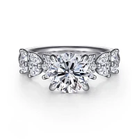 Gabriel & Co 8 Engagement Ring 14K White Gold Starlight ER16681R8W44JJ