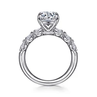 Gabriel & Co 8 Engagement Ring 14K White Gold Starlight ER16681R8W44JJ