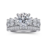 Gabriel & Co 8 Engagement Ring 14K White Gold Starlight ER16681R8W44JJ
