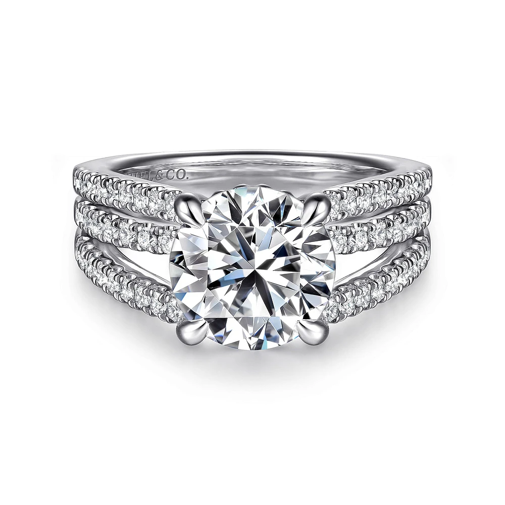 Gabriel & Co 9 Engagement Ring 14K White Gold Contemporary ER16682R12W44JJ