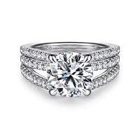 Gabriel & Co 9 Engagement Ring 14K White Gold Contemporary ER16682R12W44JJ