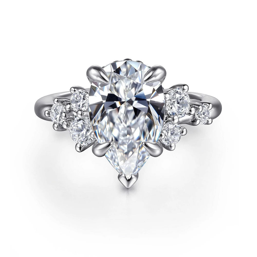 Gabriel & Co 12.5X8 Engagement Ring 14K White Gold Starlight ER16684P12W44JJ