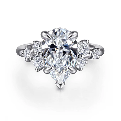 Gabriel & Co 12.5X8 Engagement Ring 14K White Gold Starlight ER16684P12W44JJ