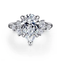 Gabriel & Co 12.5X8 Engagement Ring 14K White Gold Starlight ER16684P12W44JJ