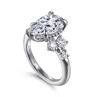 Gabriel & Co 12.5X8 Engagement Ring 14K White Gold Starlight ER16684P12W44JJ
