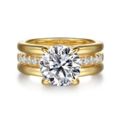 Gabriel & Co 9 Engagement Ring 14K Yellow Gold Contemporary ER16686R12Y44JJ
