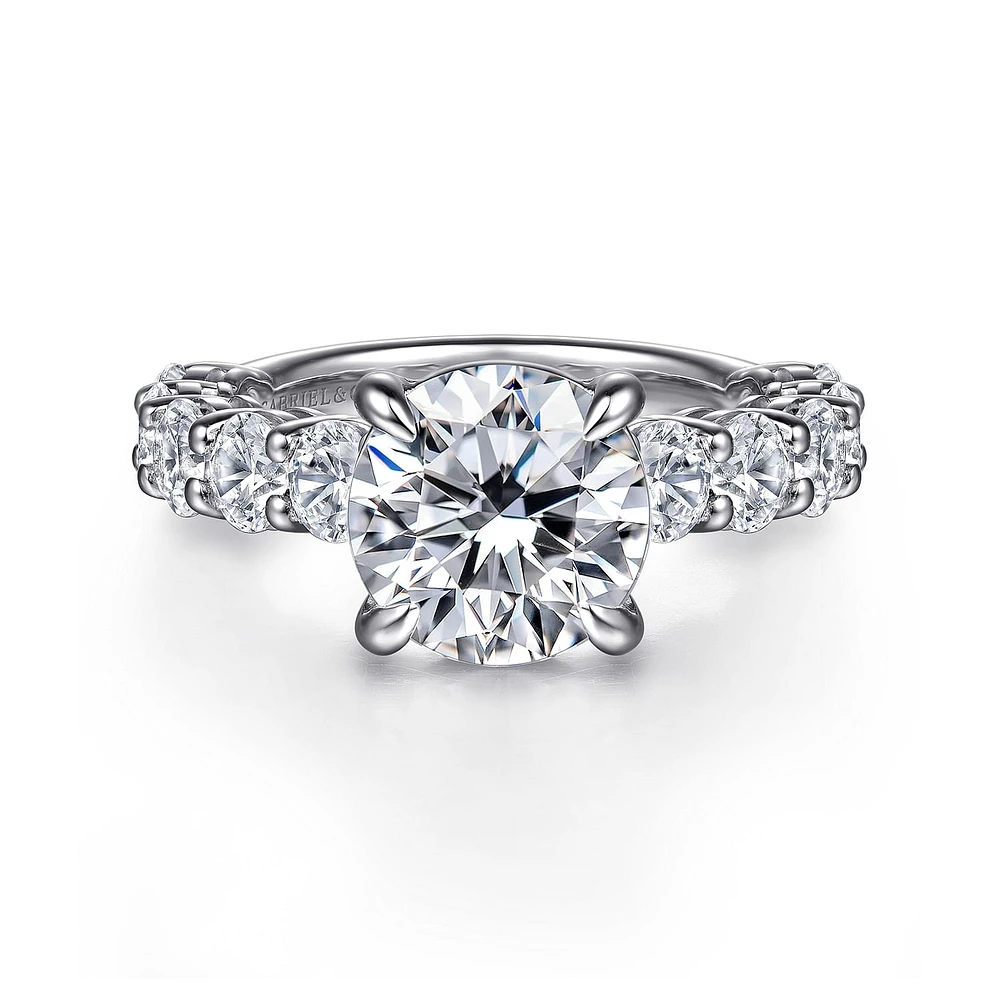 Gabriel & Co 9 Engagement Ring 14K White Gold Contemporary ER16689R12W44JJ