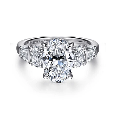 Gabriel & Co 10.5X7 Engagement Ring 14K White Gold Contemporary ER16701O8W44JJ