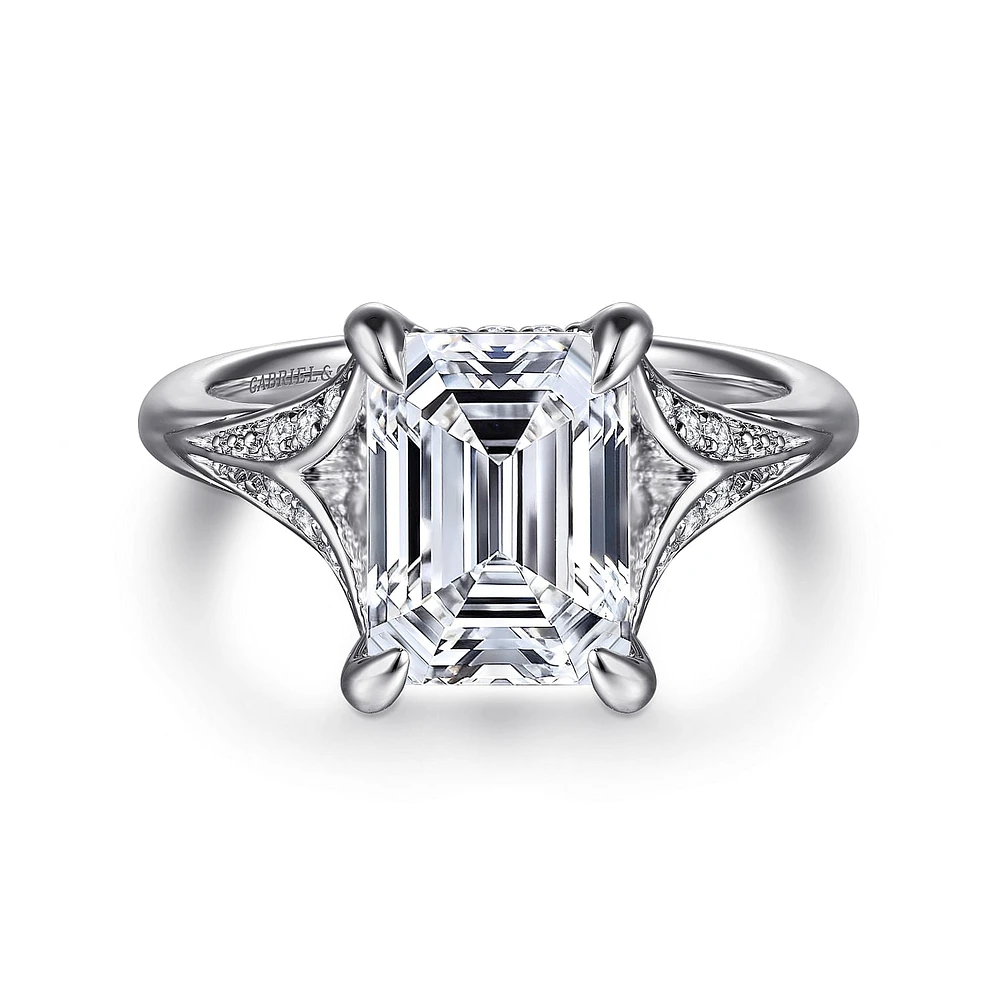 Gabriel & Co 9.5X7 Engagement Ring 14K White Gold Contemporary ER16704E12W44JJ
