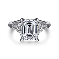 Gabriel & Co 9.5X7 Engagement Ring 14K White Gold Contemporary ER16704E12W44JJ