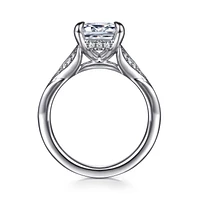Gabriel & Co 9.5X7 Engagement Ring 14K White Gold Contemporary ER16704E12W44JJ