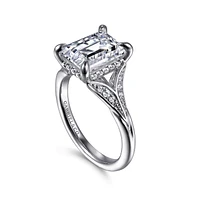 Gabriel & Co 9.5X7 Engagement Ring 14K White Gold Contemporary ER16704E12W44JJ