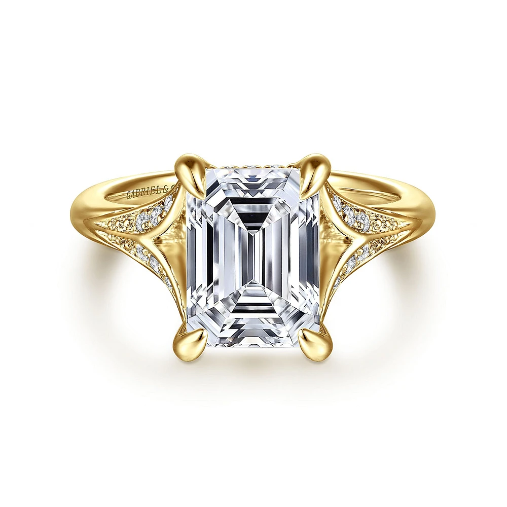 Gabriel & Co 9.5X7 Engagement Ring 14K Yellow Gold Contemporary ER16704E12Y44JJ