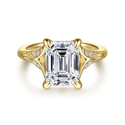 Gabriel & Co 9.5X7 Engagement Ring 14K Yellow Gold Contemporary ER16704E12Y44JJ
