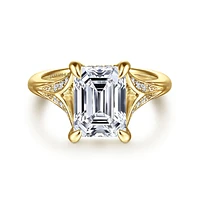 Gabriel & Co 9.5X7 Engagement Ring 14K Yellow Gold Contemporary ER16704E12Y44JJ