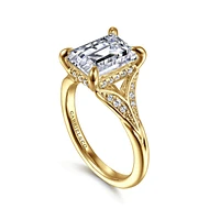 Gabriel & Co 9.5X7 Engagement Ring 14K Yellow Gold Contemporary ER16704E12Y44JJ